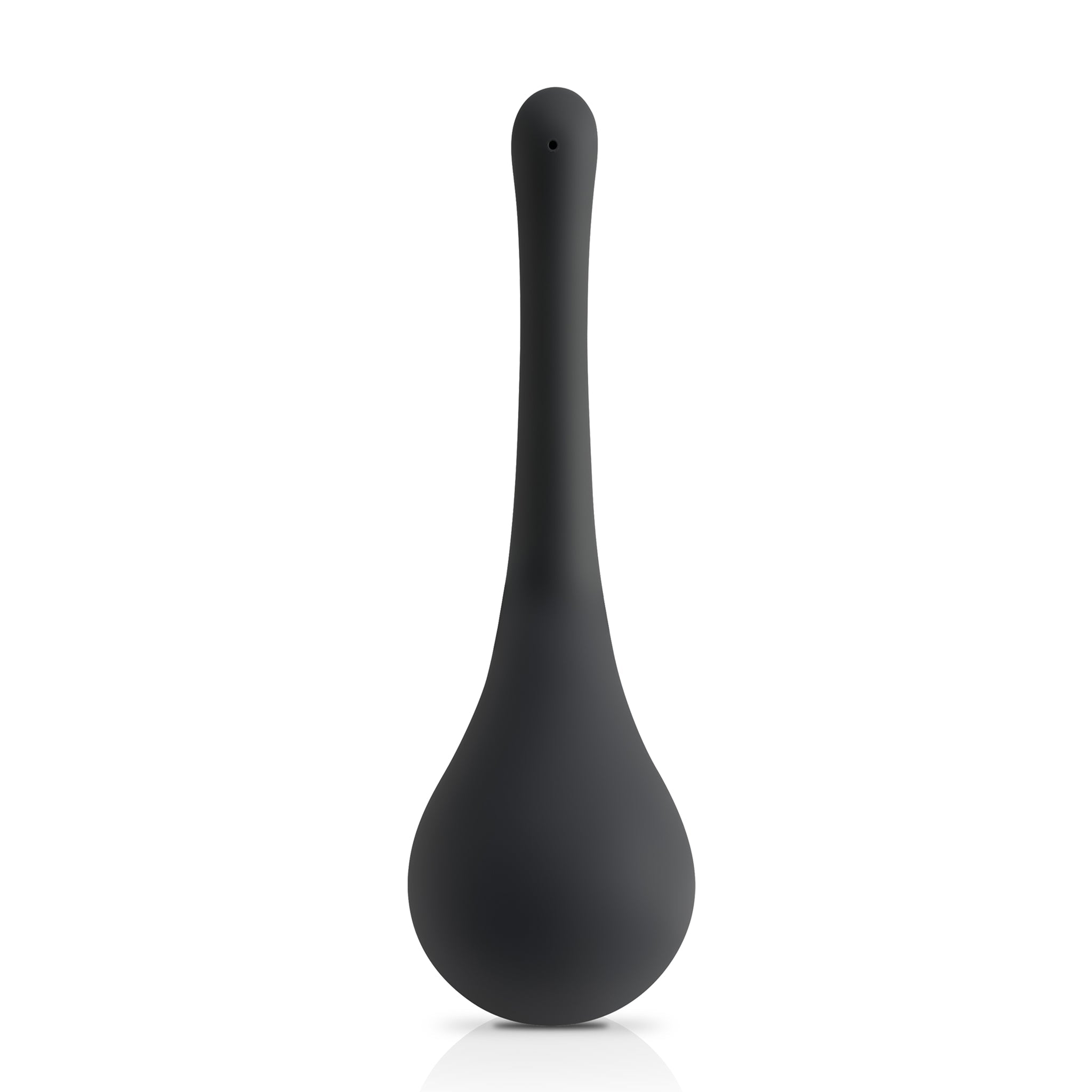 Black silicone douche with on a white background