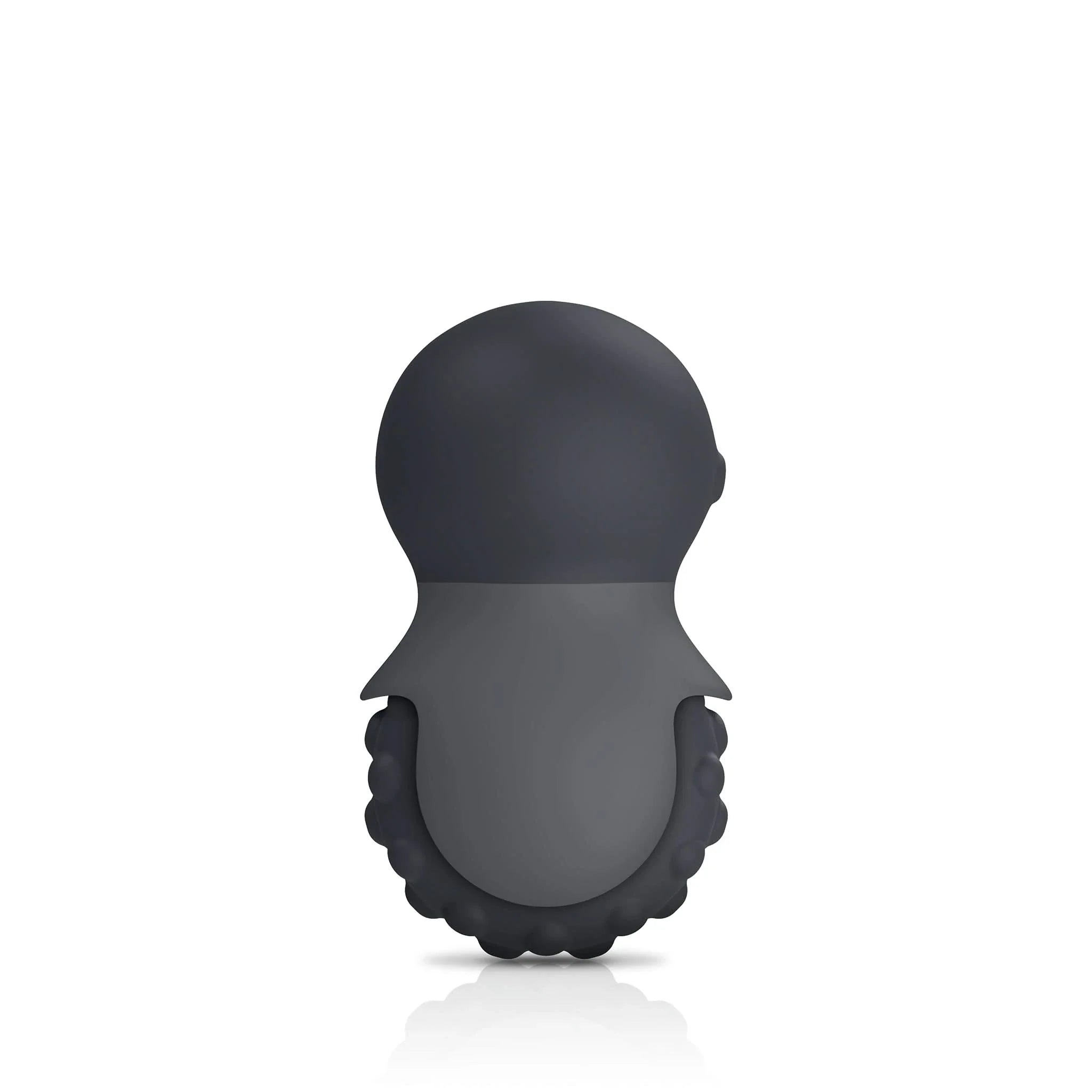 The JIMMYJANE® Evoke® Rol-o is a black and gray octopus-shaped silicone massager with an EZ Grip Handle, delivering deep rumbling vibrations.