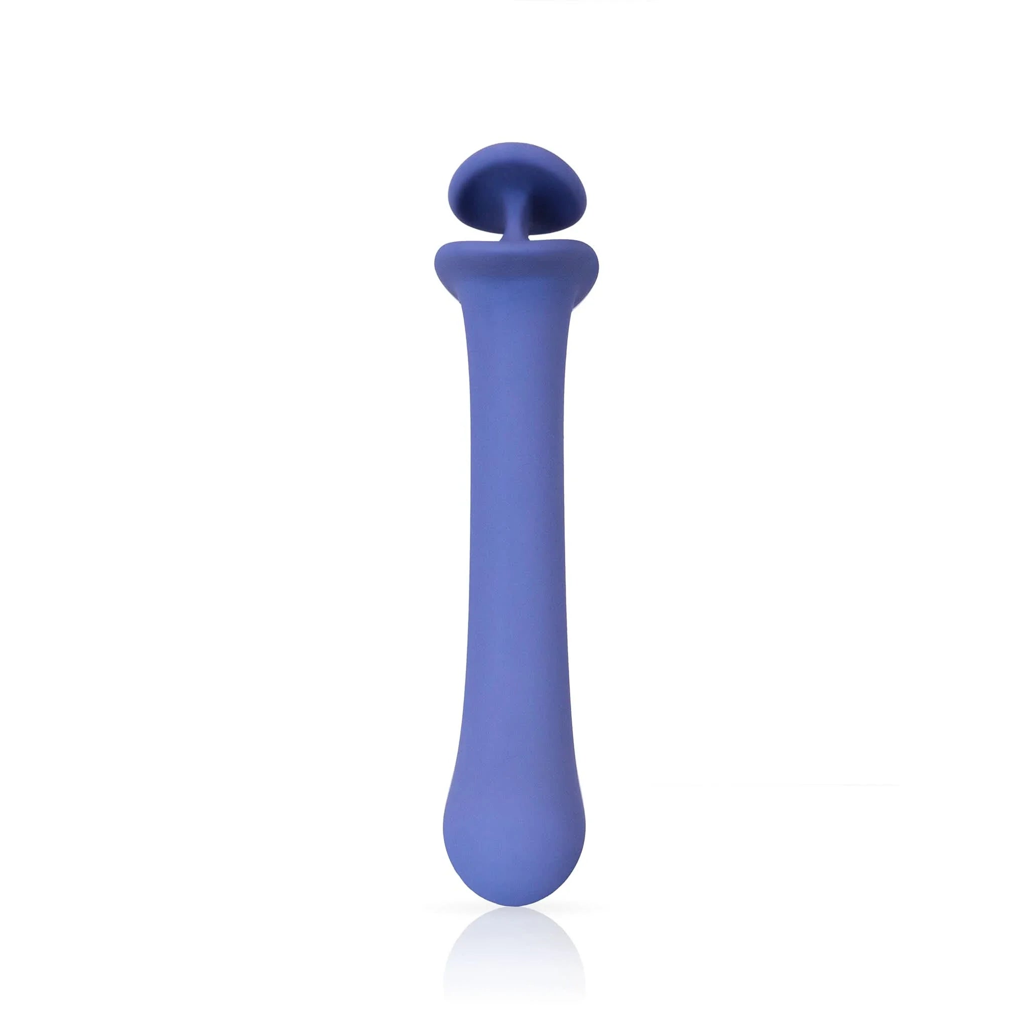 The JIMMYJANE® Cyra™ 6-inch is a blue silicone massage tool with a rounded end and unique top knob, designed as a waterproof sex toy for enhanced comfort, shown on a white background.