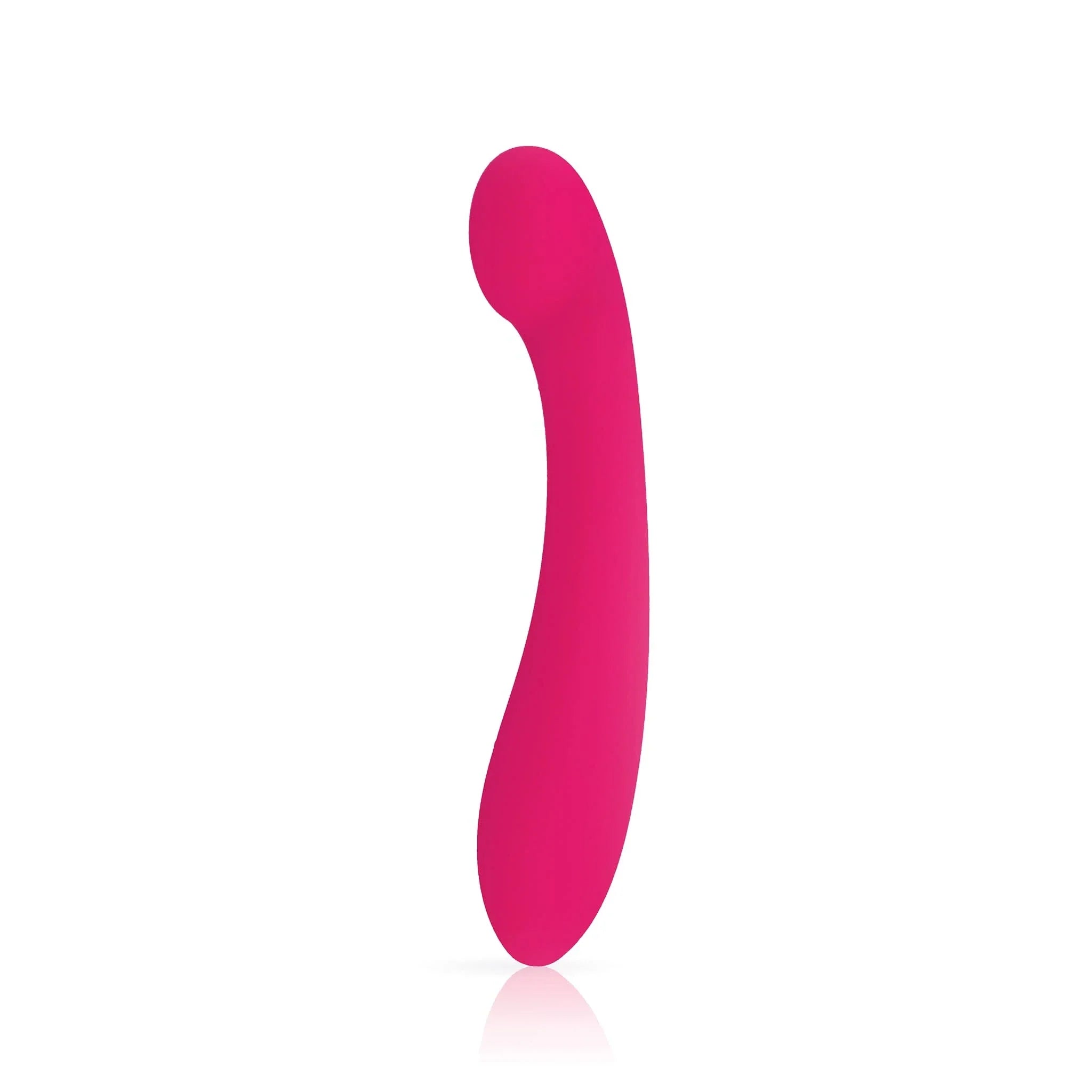 The JIMMYJANE® Tilla™ 6-inch is a bright pink curved silicone dildo, designed for G-spot stimulation and shown against a white background.