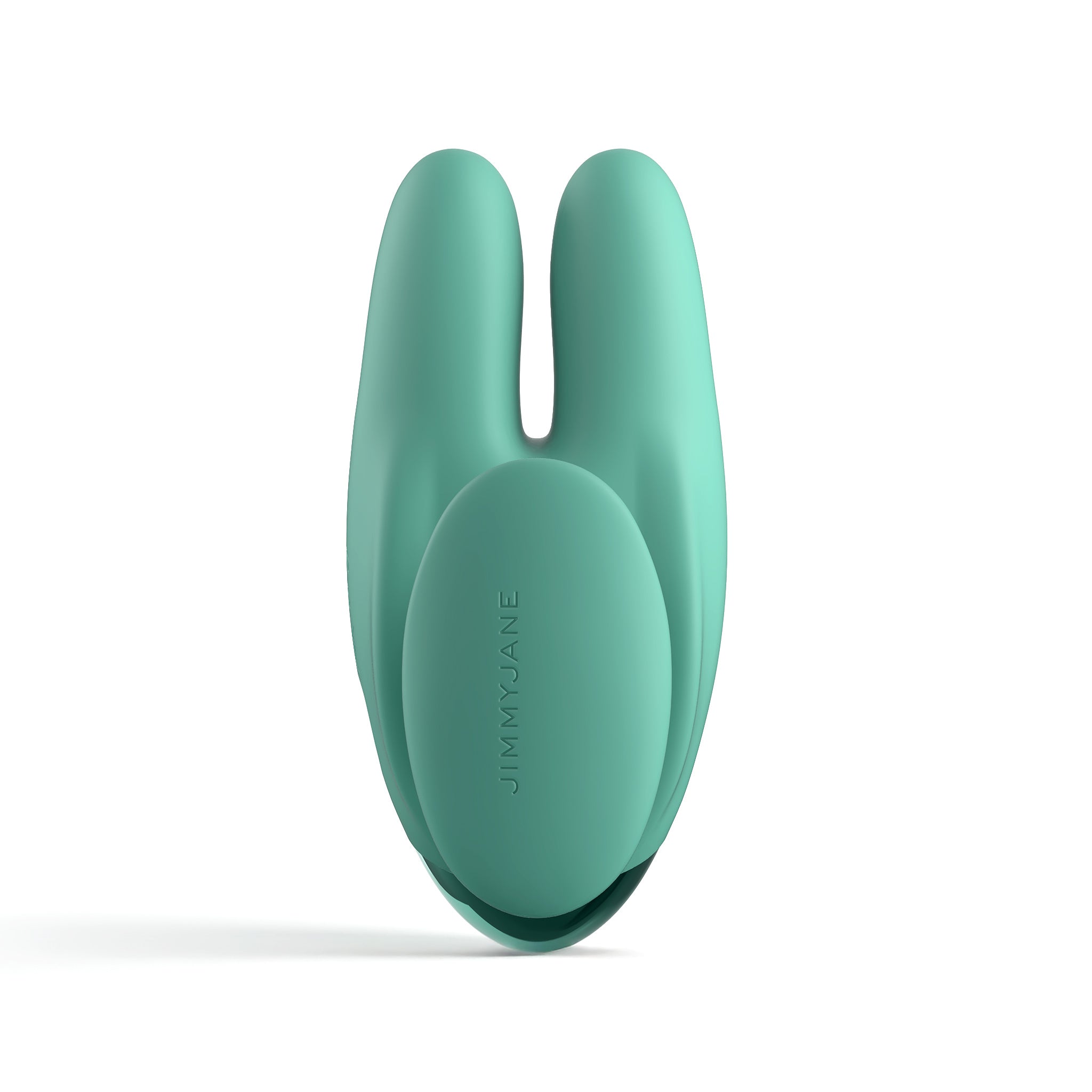 The Form 2 Gripp™ by JIMMYJANE® is a teal, flexible silicone split-ended personal massager with the brand embossed on the front, shown on a white background.