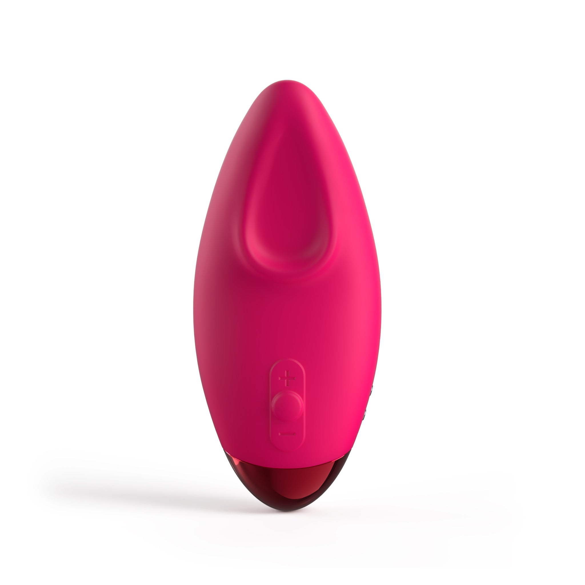 The JIMMYJANE® Form 3® Pro is a pink, oval lay-on vibrator with control buttons for clitoral stimulation, displayed on a white background.