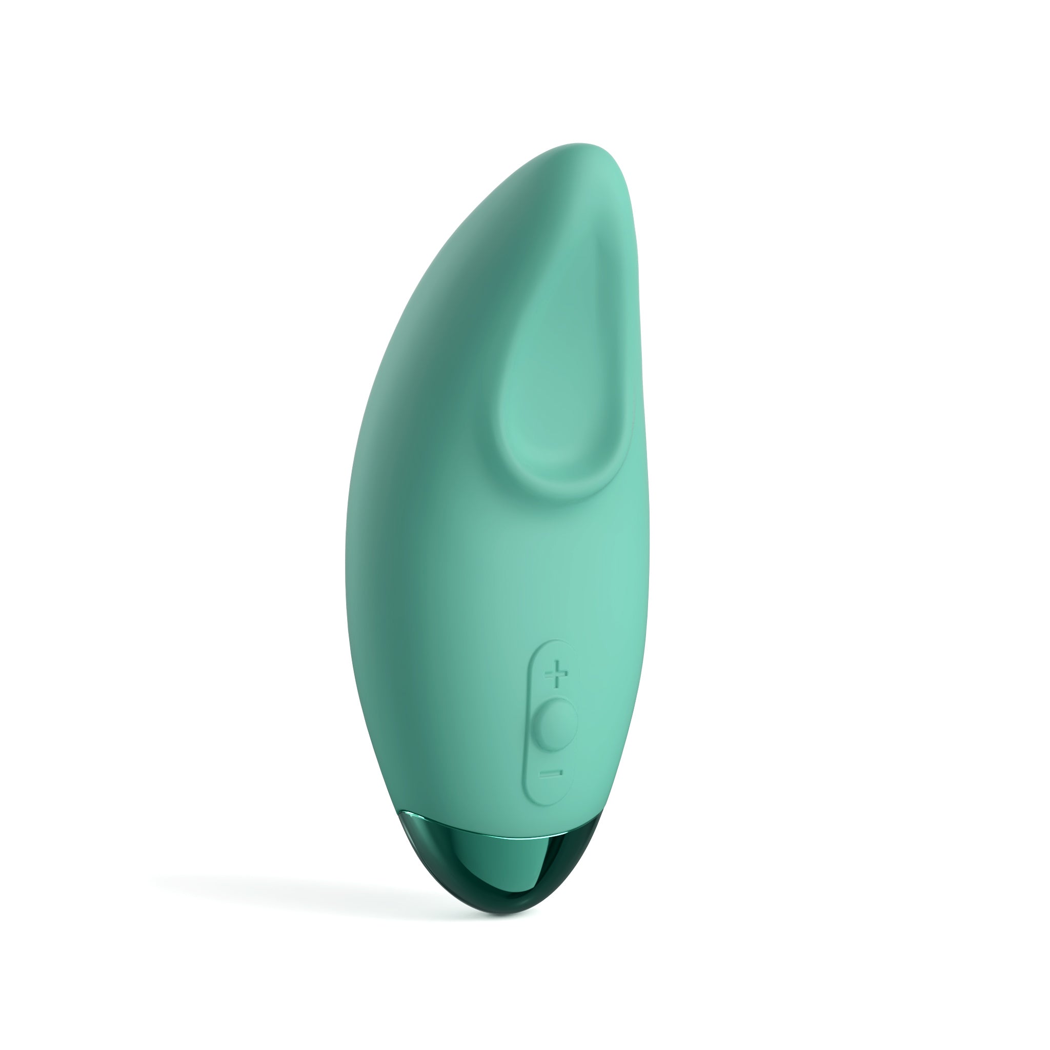 The JIMMYJANE® Form 3® Pro is a mint green, ergonomically shaped lay-on vibrator with button controls for clitoral stimulation, displayed on a white background.