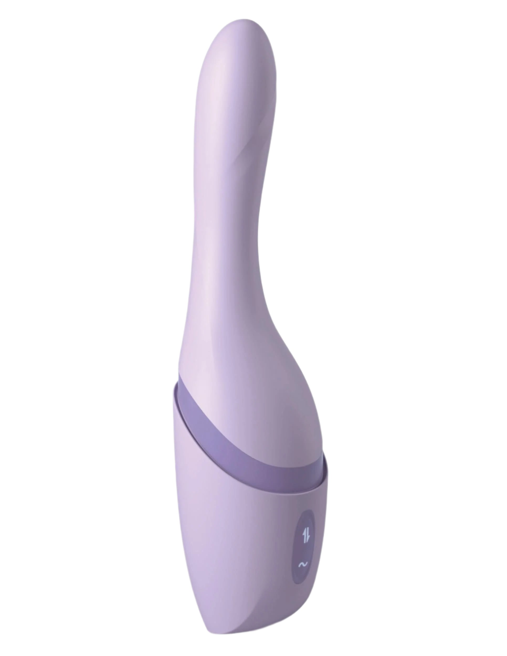 The JIMMYJANE® Hello Bang™ is a light purple, curved personal massager with a smooth finish, two base buttons, and powerful vibrations, shown on a white background.