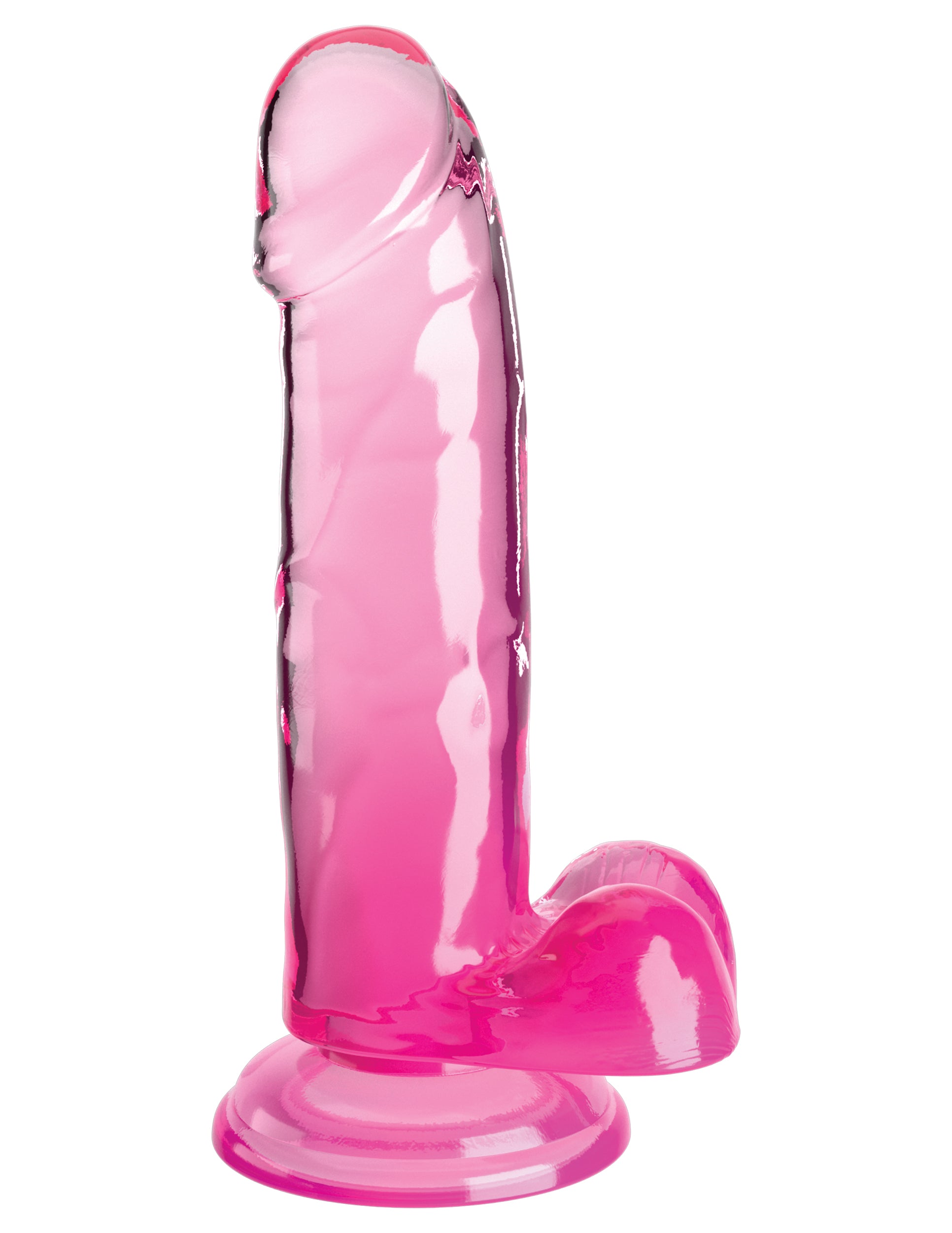 King Cock Clear 7" with Balls - Pink