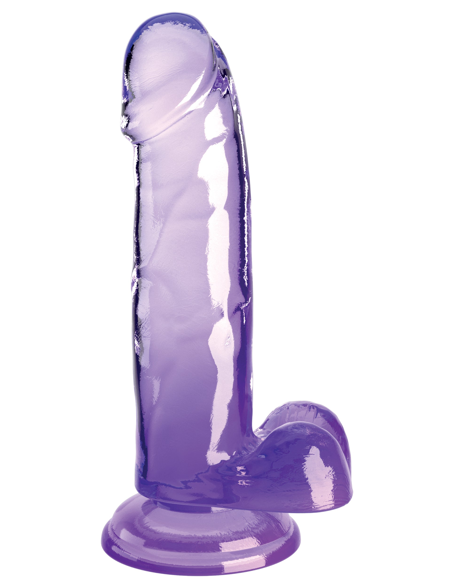 King Cock Clear 7" with Balls - Purple