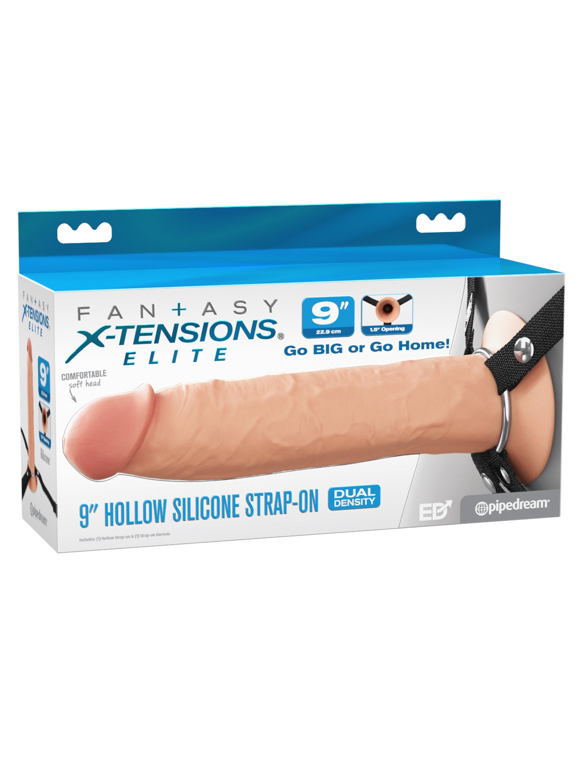 9" Hollow Silicone Strap-On