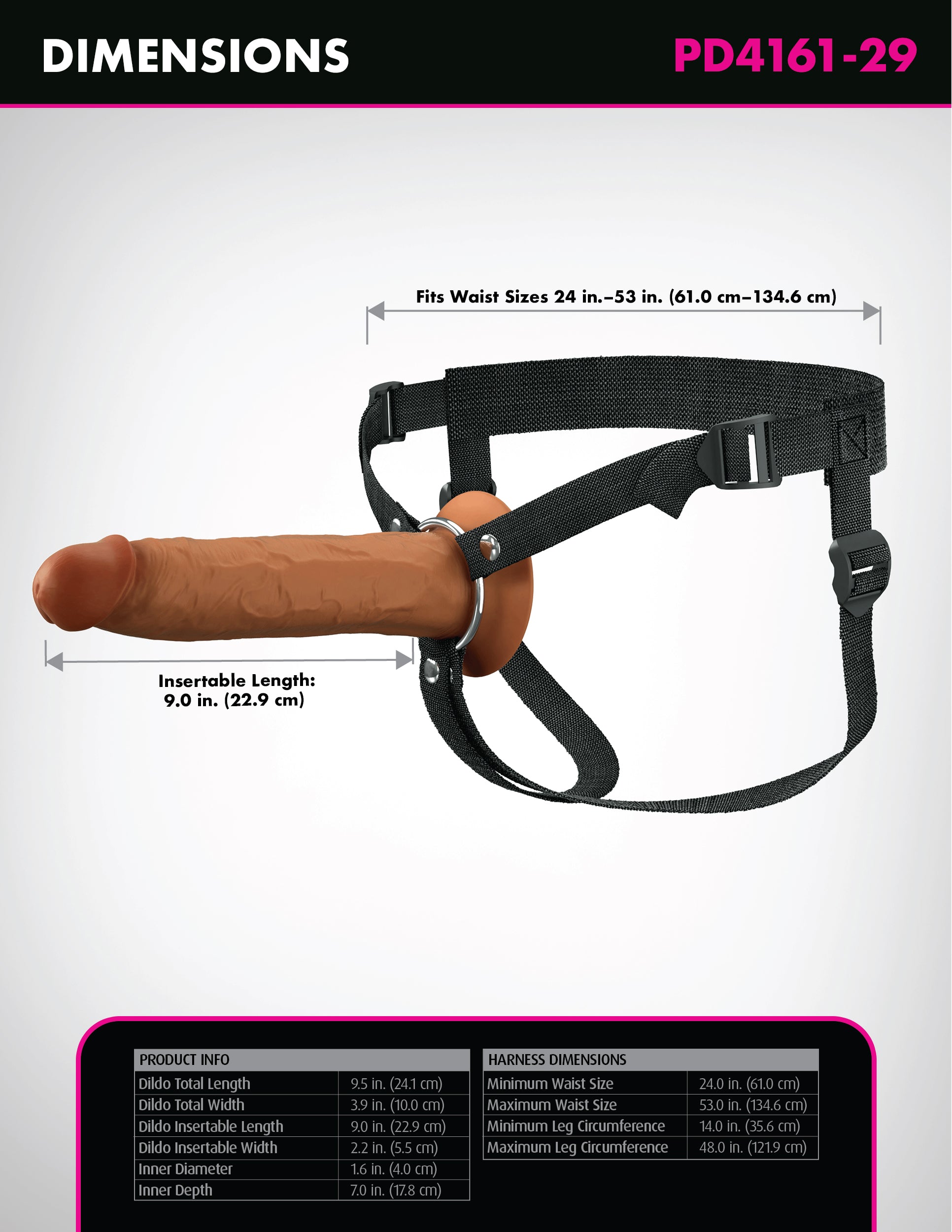 9" Hollow Silicone Strap-On