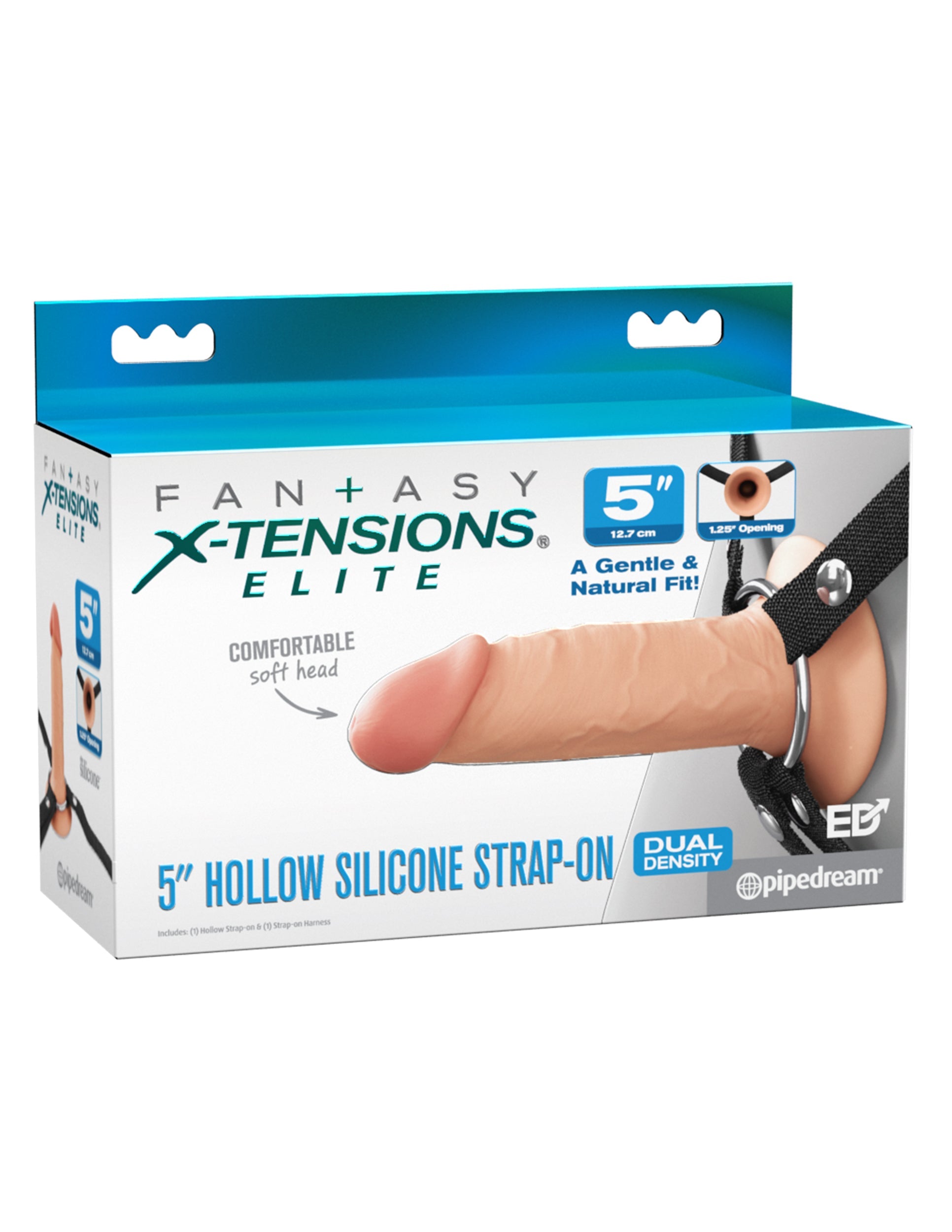 5" Hollow Silicone Strap-On