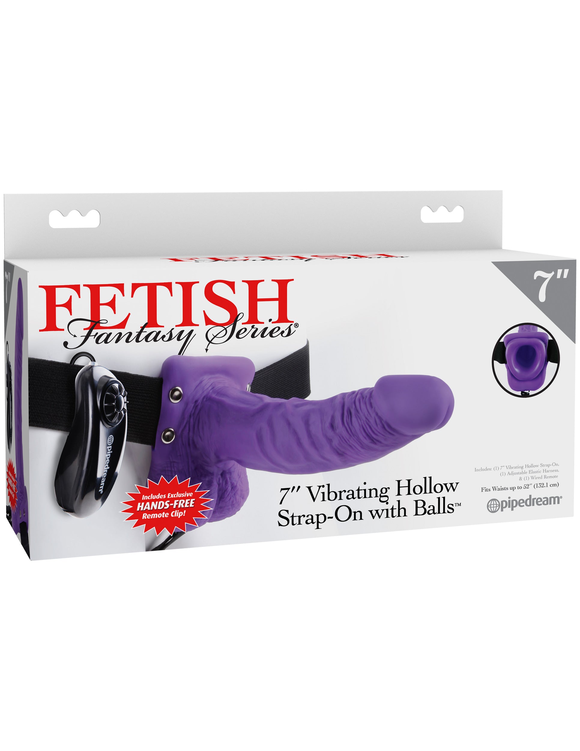 Fetish Fantasy Series - 7" Vibrating Hollow Strap-On with Balls