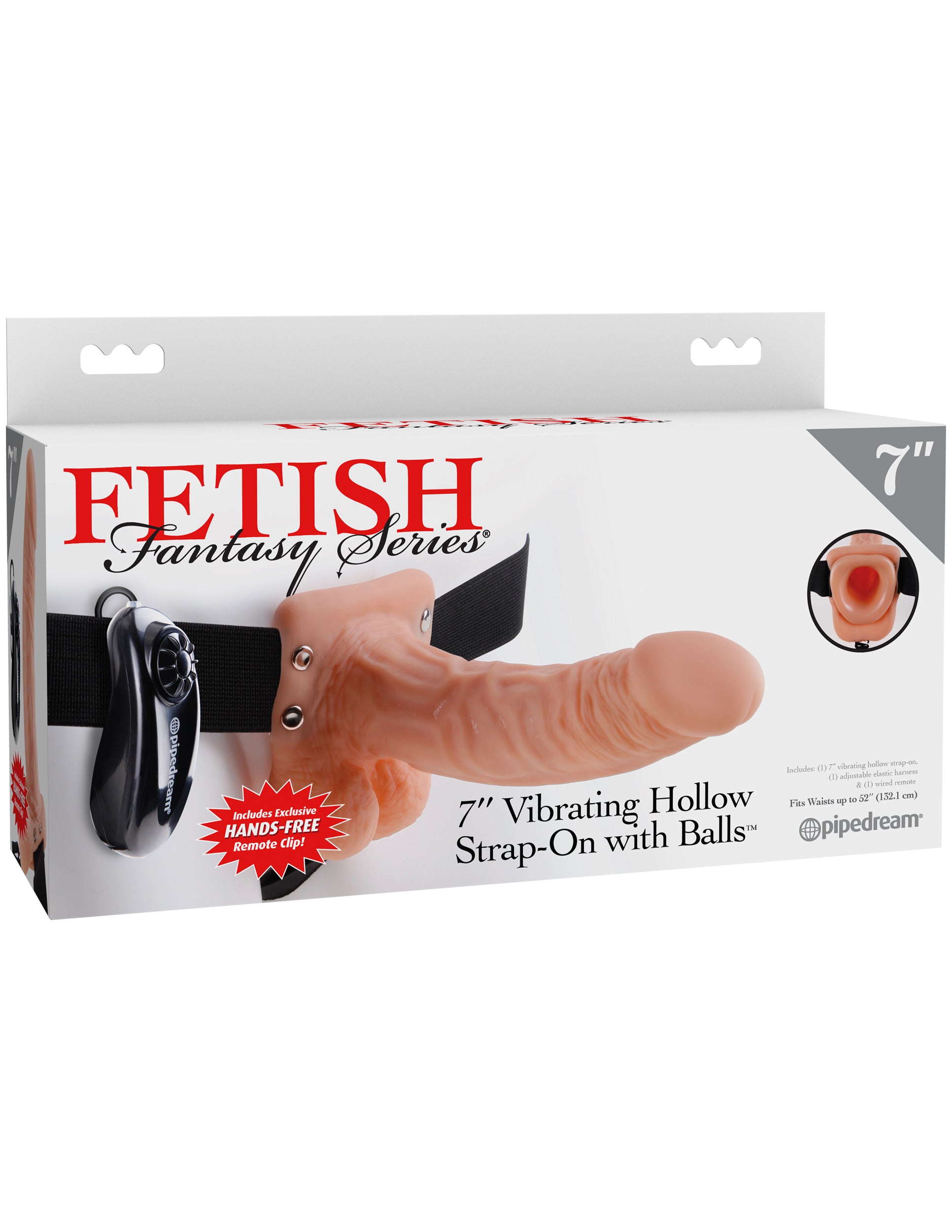Fetish Fantasy Series - 7" Vibrating Hollow Strap-On with Balls