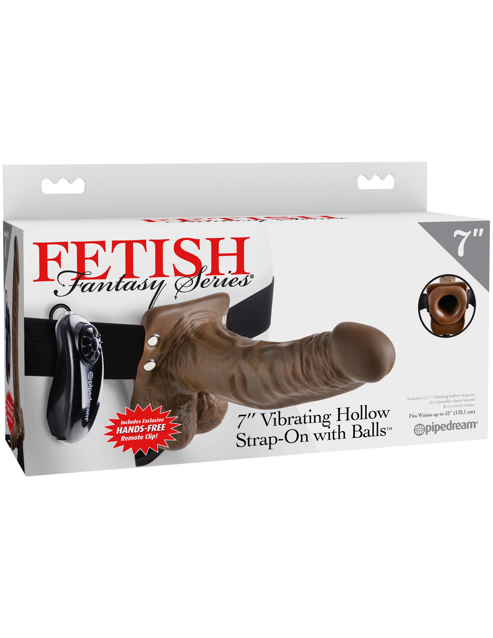 Fetish Fantasy Series - 7" Vibrating Hollow Strap-On with Balls