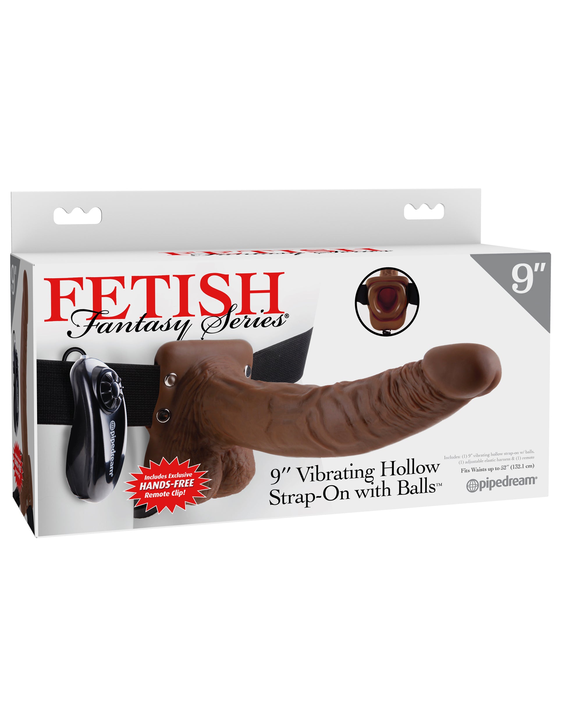 Fetish Fantasy Series - 9" Vibrating Hollow Strap-On with Balls