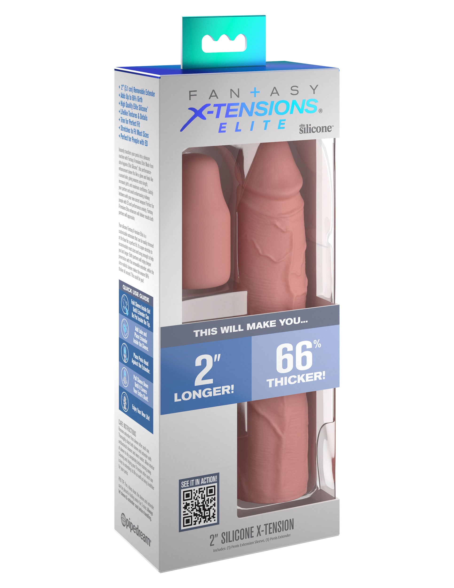 Fantasy X-tensions Elite - 2" Silicone X-tension - Light