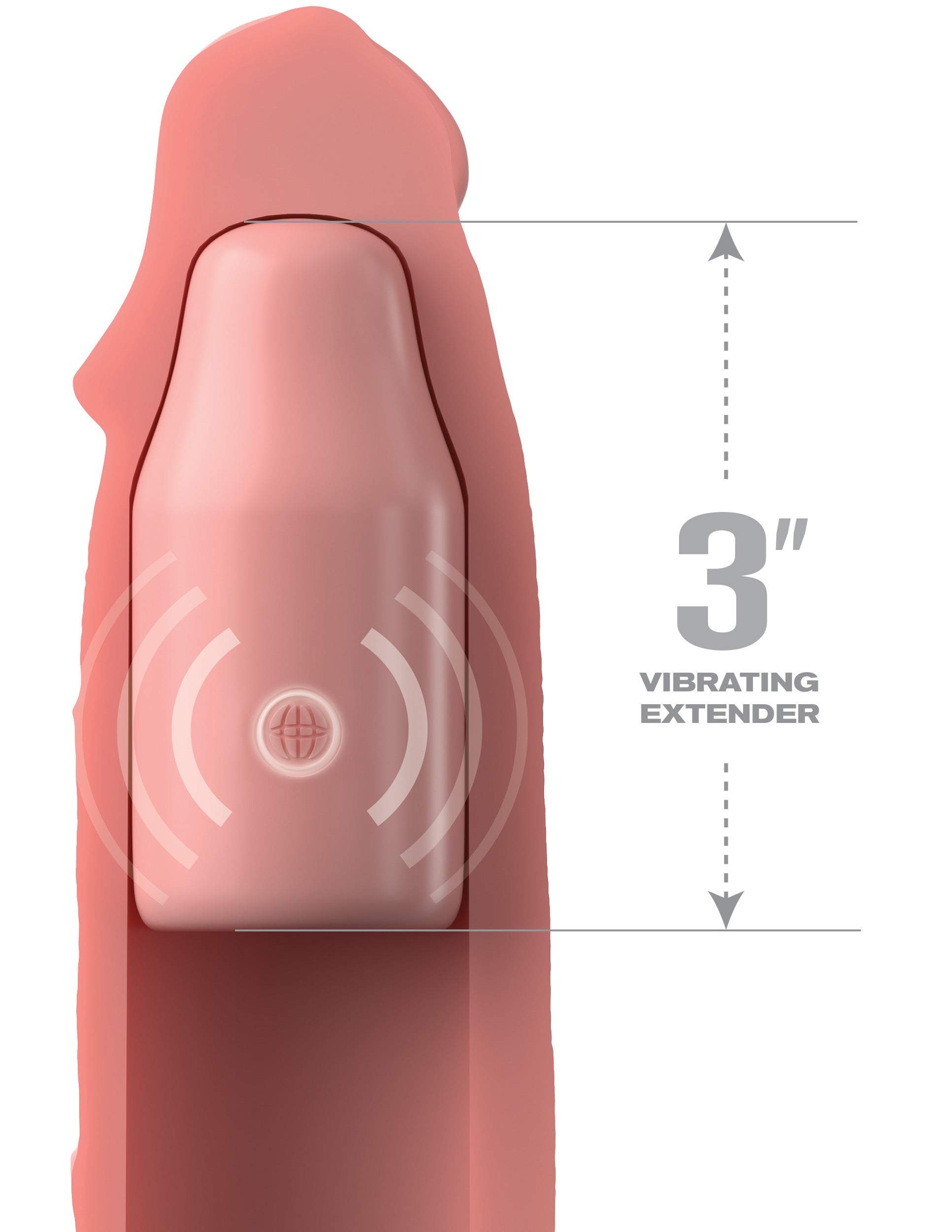 Fantasy X-tensions Elite - 3" Vibrating Mega X-tension with Remote - Light