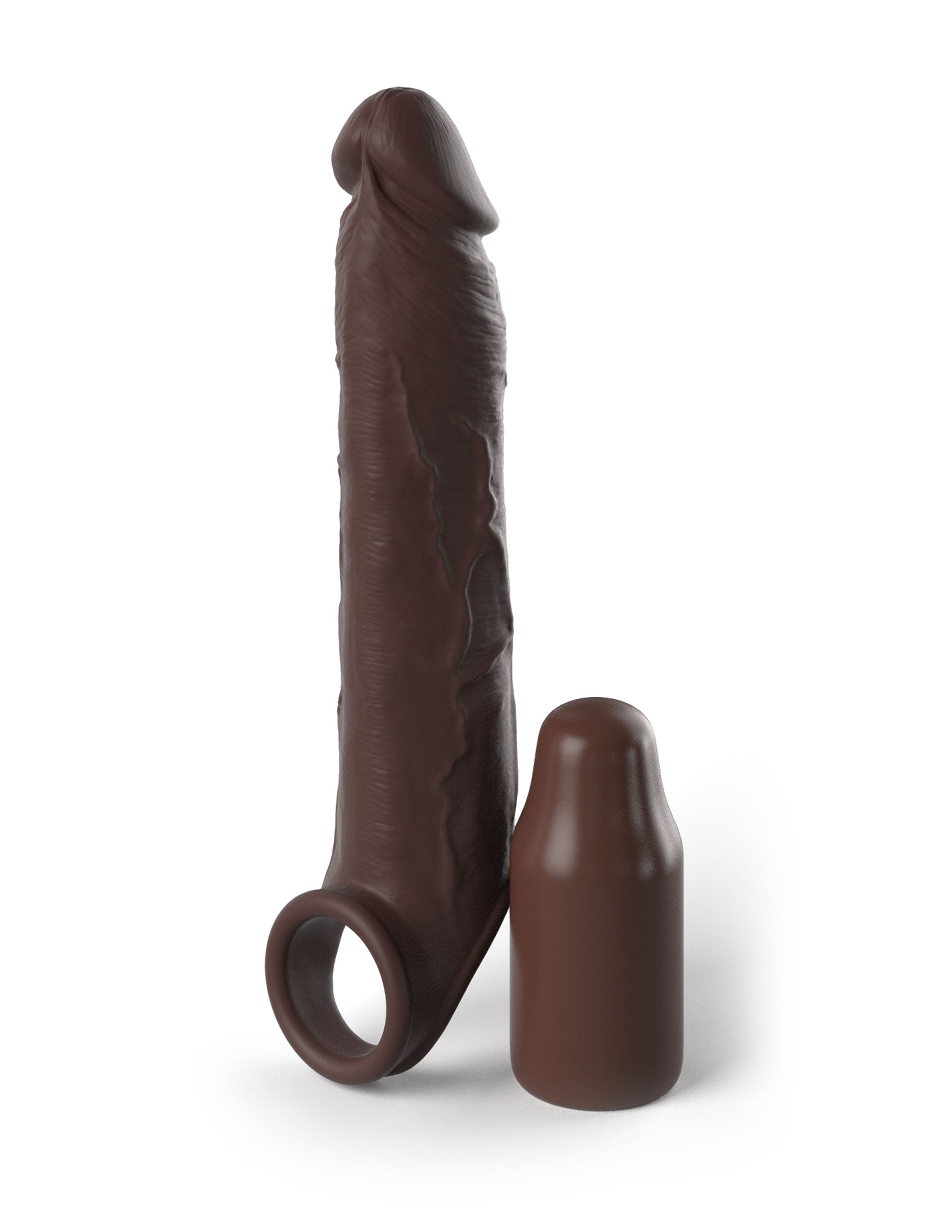 Fantasy X-tensions Elite - 3" Silicone X-tension with Strap - Brown