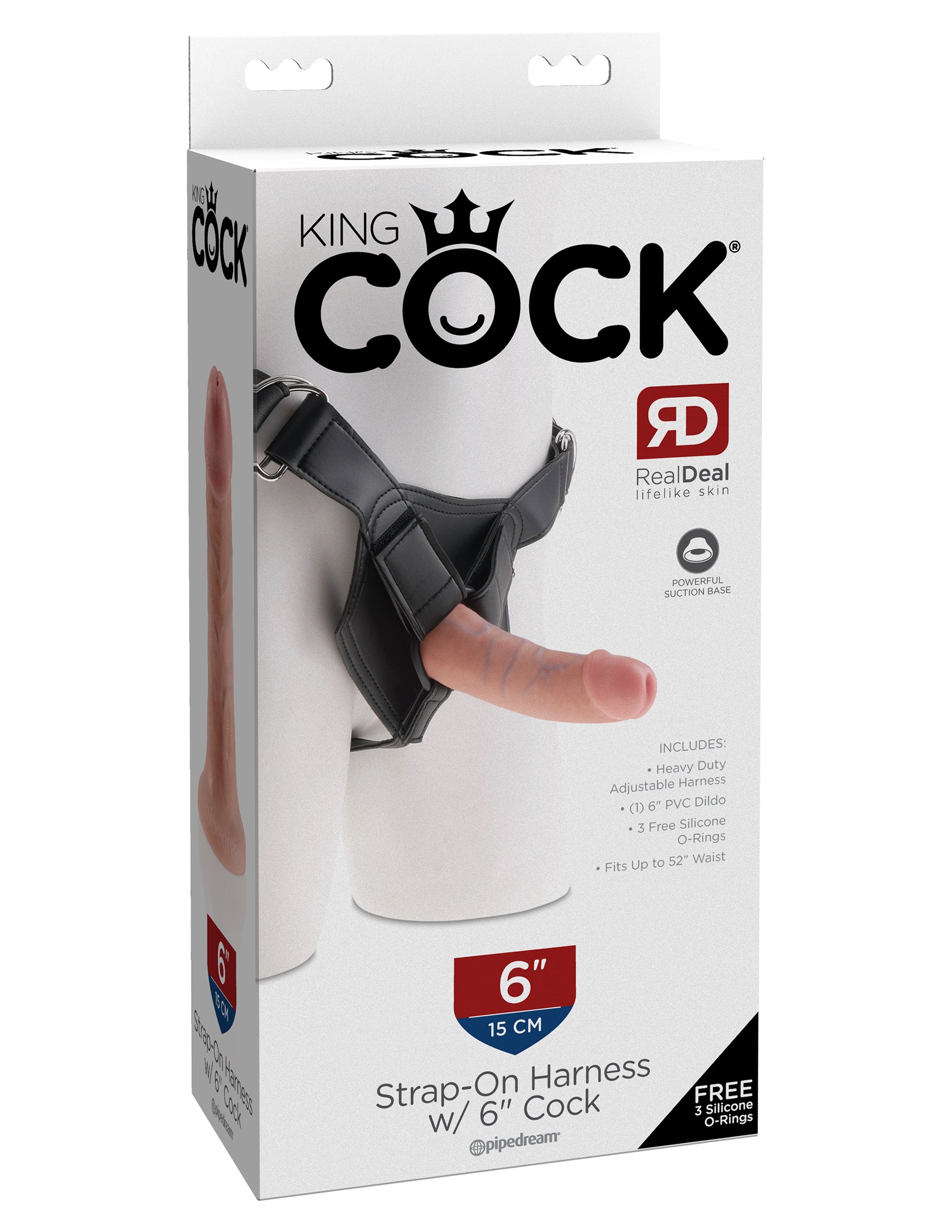 King Cock Strap on Harness with 6" Cock