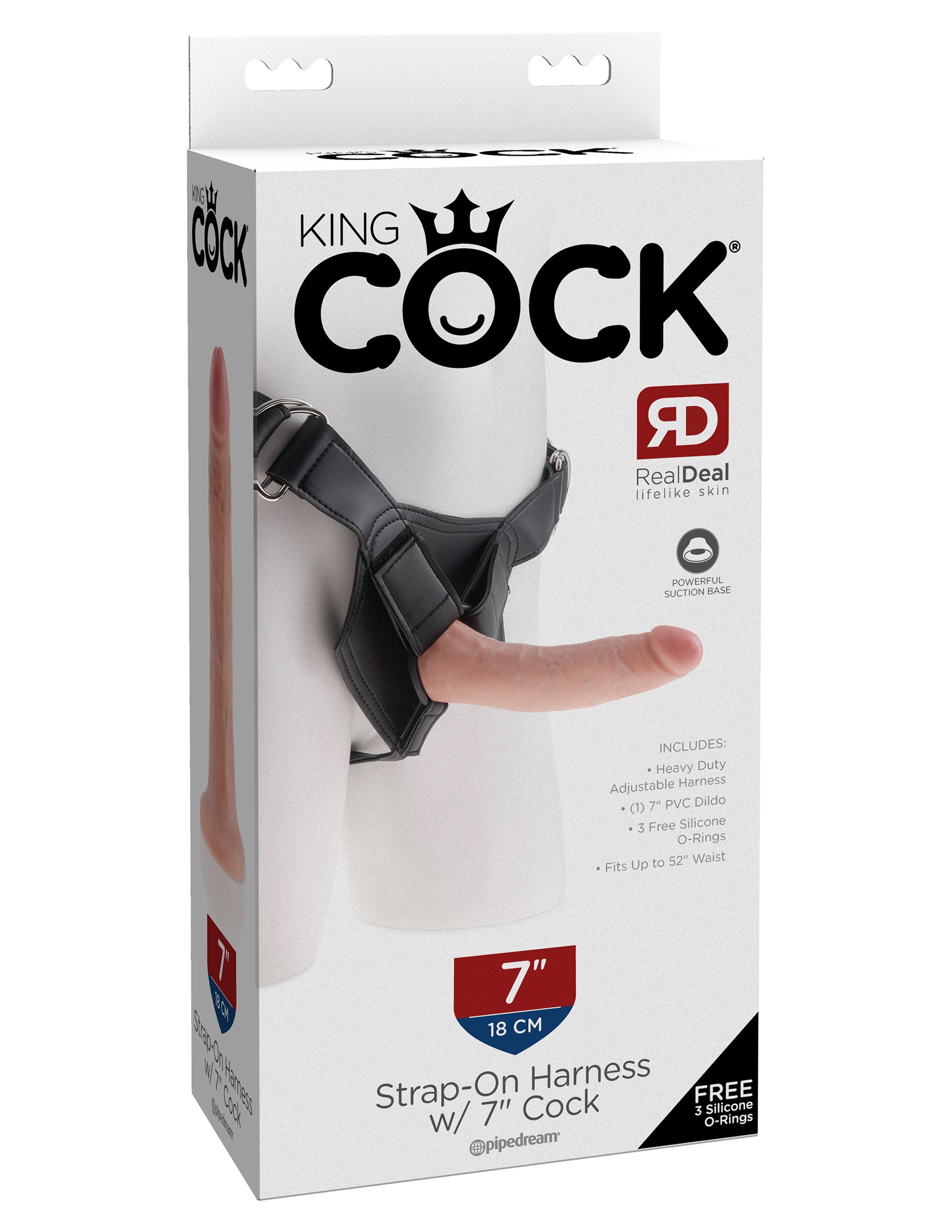 King Cock Strap on Harness with 7" Cock