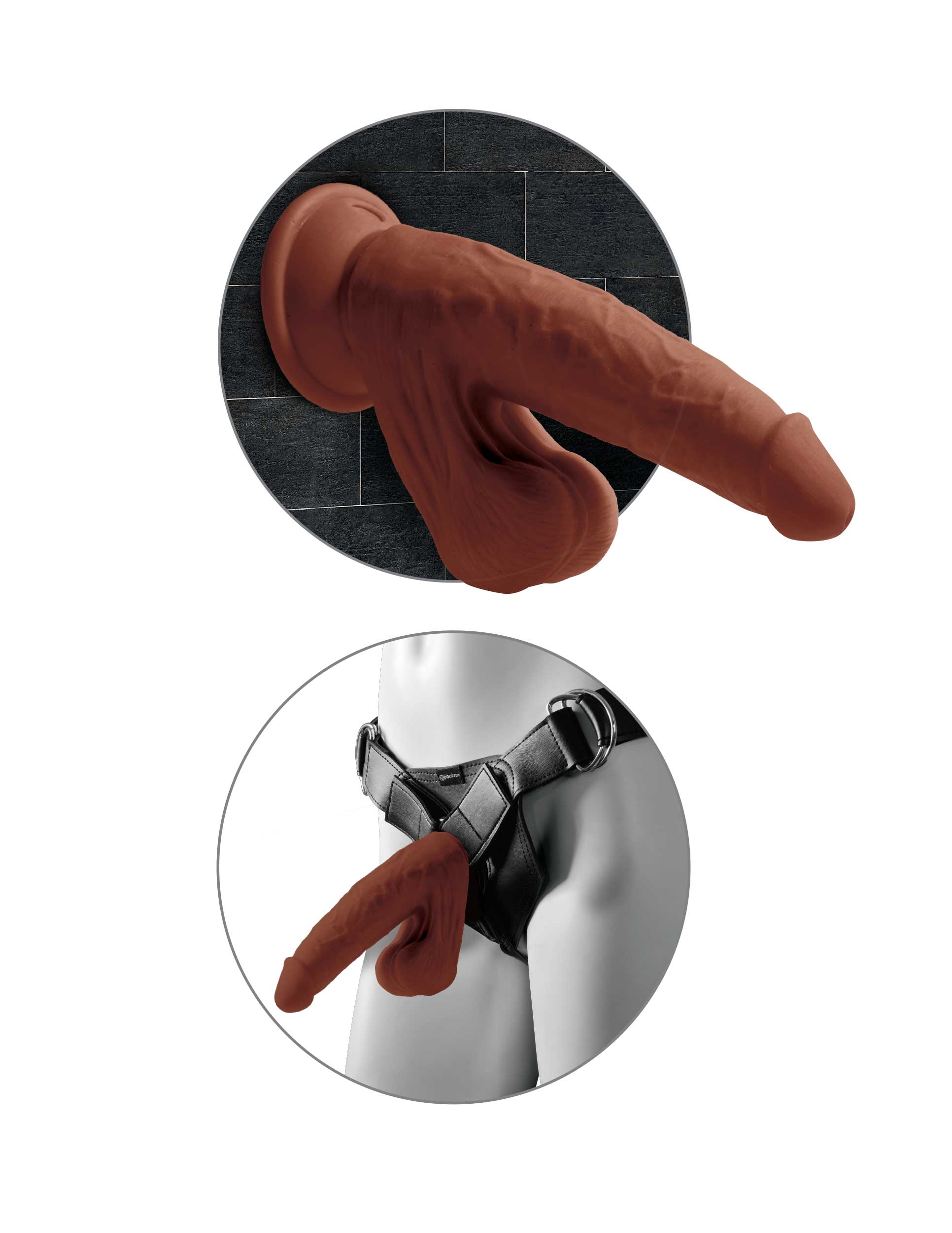 King Cock Plus 8" Triple Density Cock With Swinging Balls