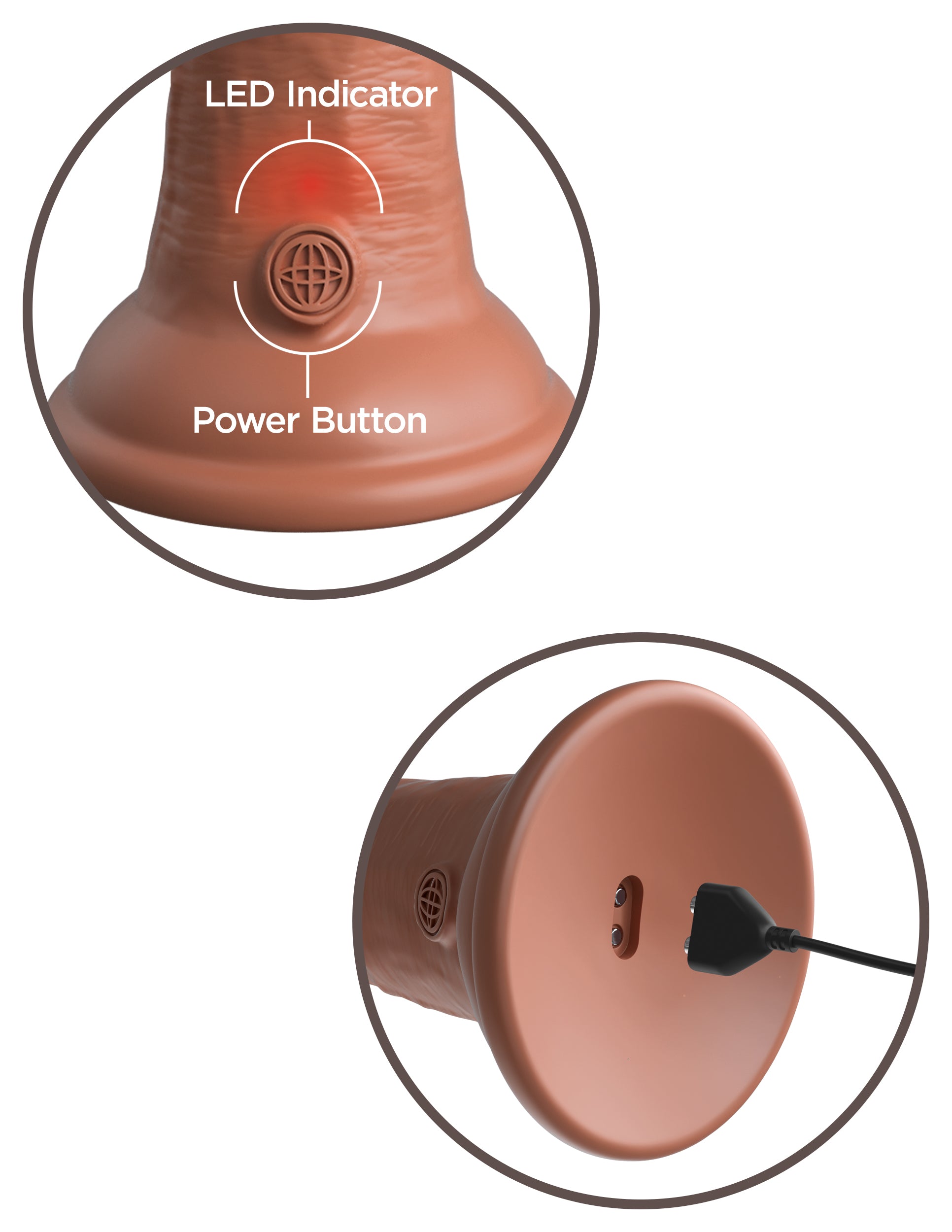 King Cock Elite 8" Vibrating Silicone Dual Density Cock