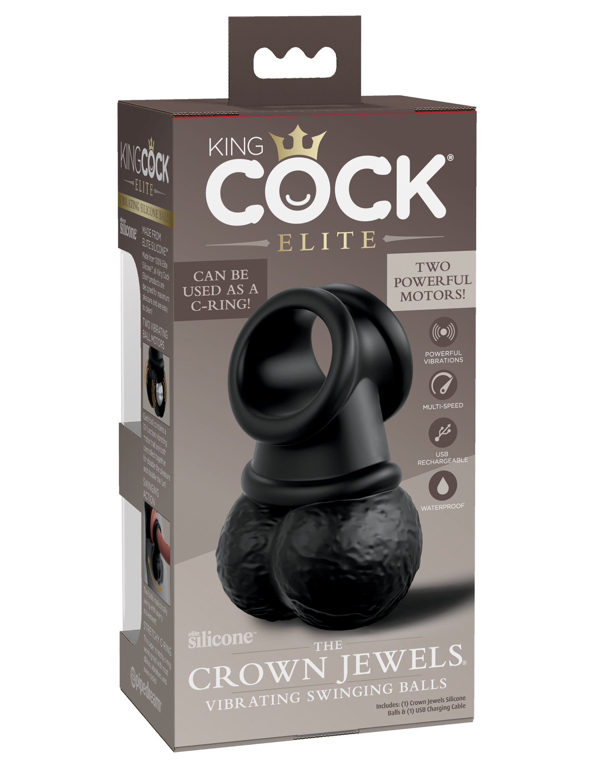 King Cock Elite The Crown Jewels Vibrating Swinging Balls