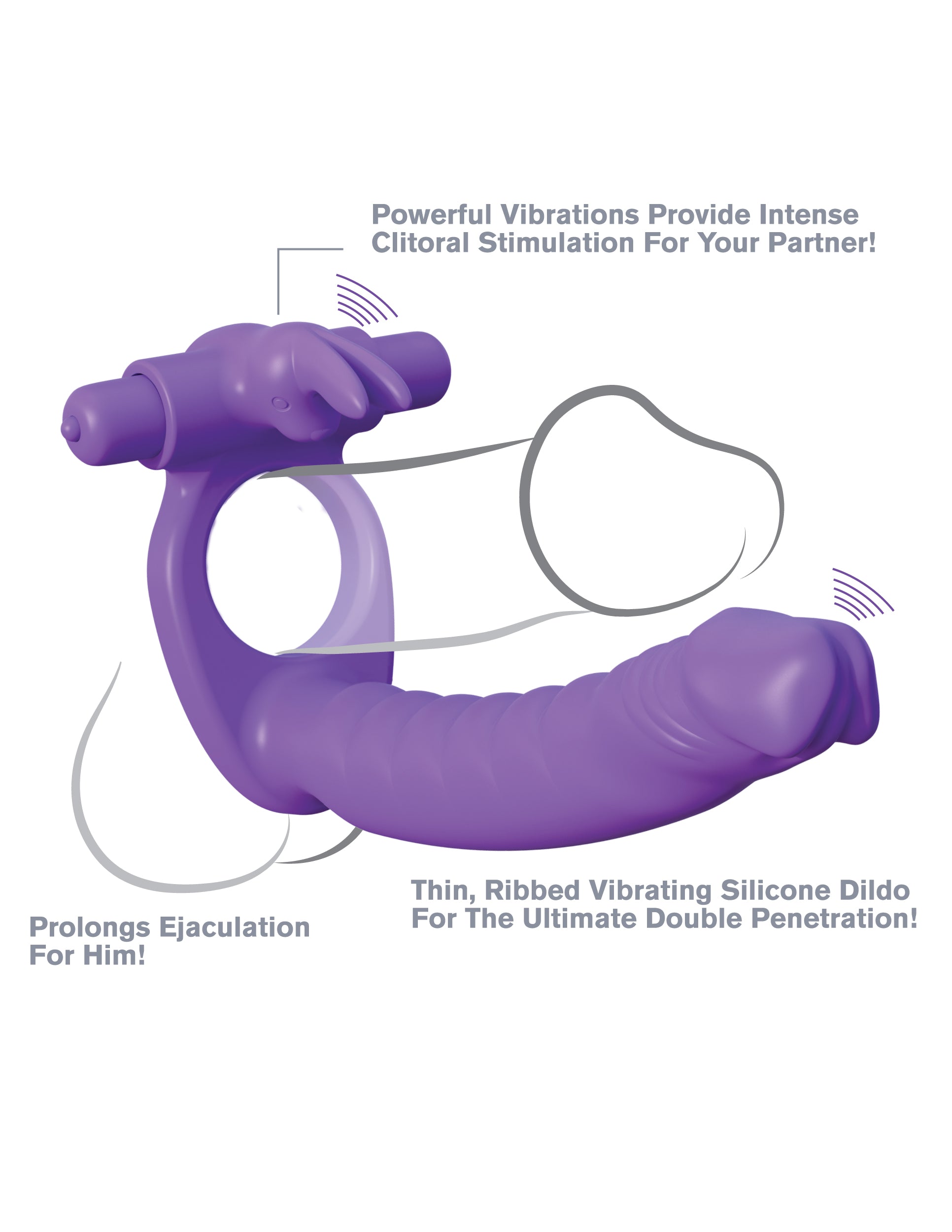 Fantasy C-Ringz - Silicone Double Penetrator Rabbit