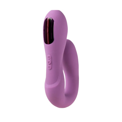 The JIMMYJANE® Reflexx™ 1 purple silicone vibrator, featuring control buttons and dual motors, is shown on a white background.