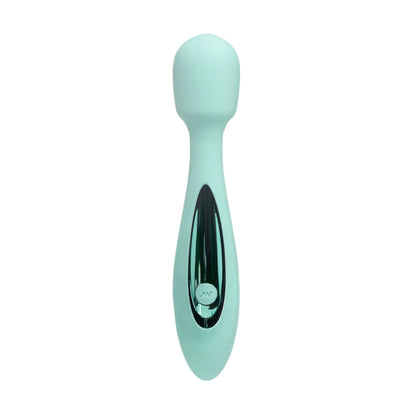 The JIMMYJANE® Canna™ Electric Massager is a light blue, wand-shaped device with a rounded tip, black control panel, and powerful motor for soothing relaxation.