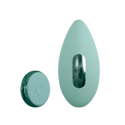 The JIMMYJANE® Ascend 3® is a teal, oval-shaped waterproof vibrator with a flexible design and a circular button remote, both displayed on a white background.