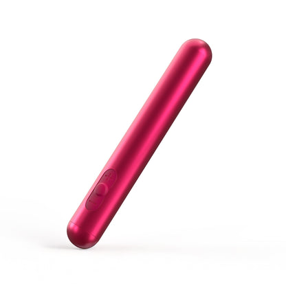 A metallic pink JIMMYJANE® Chroma™ bullet vibrator with buttons is displayed upright on a white background.