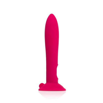 The JIMMYJANE® Chroma™Sleeve 1 is a bright pink silicone butt plug with a flared base and hands-free suction cup, shown upright on a white background.
