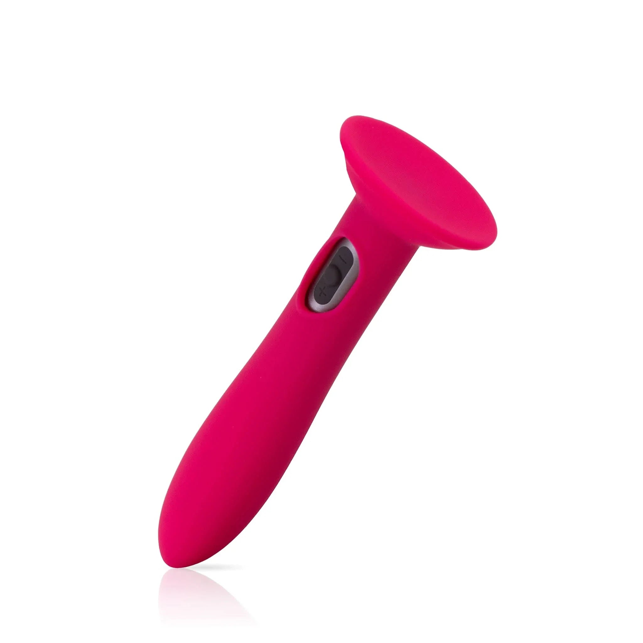The JIMMYJANE® Chroma™Sleeve 1 is a pink silicone personal massager with a flared end, side button control, and a hands-free suction cup for added convenience.