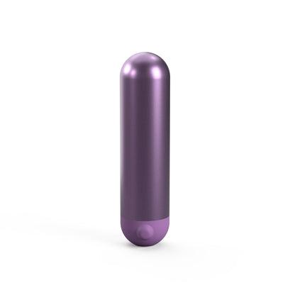 The JIMMYJANE® Chroma™ Mini with Remote is a small, metallic purple, bullet-shaped device featuring a rounded top and light purple base, shown on a white background.