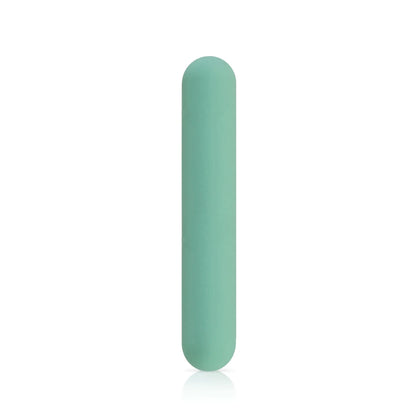The JIMMYJANE® Chroma™ Sleeve 3 is a green, cylindrical bullet vibrator with rounded ends, shown upright against a white background and featuring a smooth silicone sleeve for comfort.