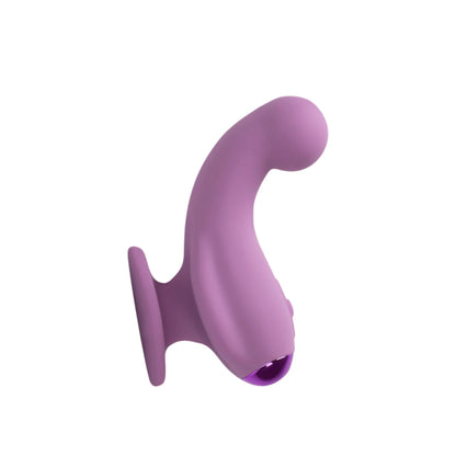 The JIMMYJANE® Curved Gripp™ is a purple silicone adult toy with a curved shape and flat base, designed for g-spot stimulation, shown on a white background.
