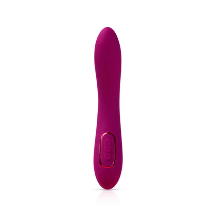 The Solis™ Form 6® by JIMMYJANE® is a purple silicone vibrator with an ergonomic design and intuitive control buttons, shown upright on a white background.