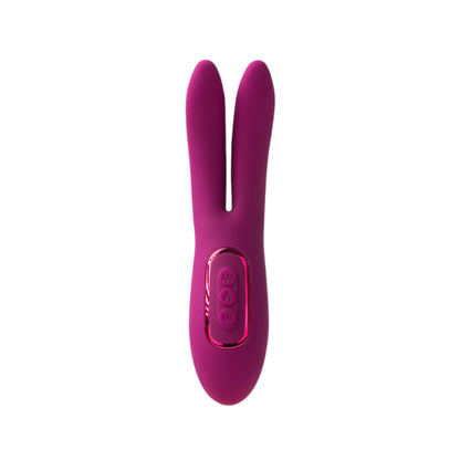 The JIMMYJANE® Solis™ Ascend 2® Pro is a purple silicone vibrator with flexible dual ear design and control buttons, providing intense stimulation. It is shown isolated on a white background.