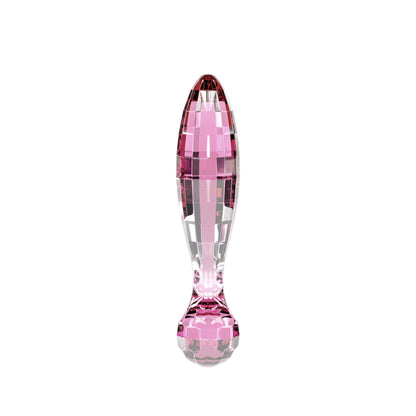 The JIMMYJANE® Vetro 6-inch is a pink and clear borosilicate glass dildo with a rounded base and tapered top, displayed against a white background.