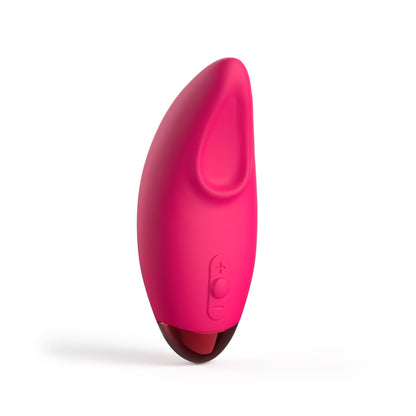 The JIMMYJANE® Form 3® Pro is a pink, curved silicone lay-on vibrator with control buttons for clitoral stimulation, shown on a white background.