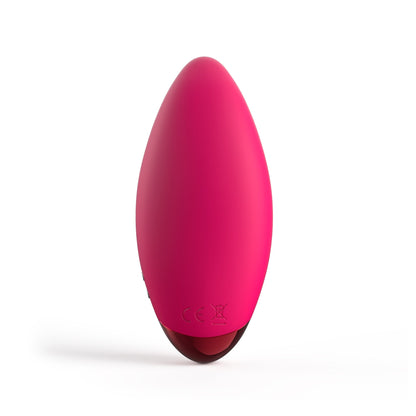 The JIMMYJANE® Form 3® Pro is a pink, oval-shaped lay-on vibrator with a smooth surface for clitoral stimulation, shown on a white background.