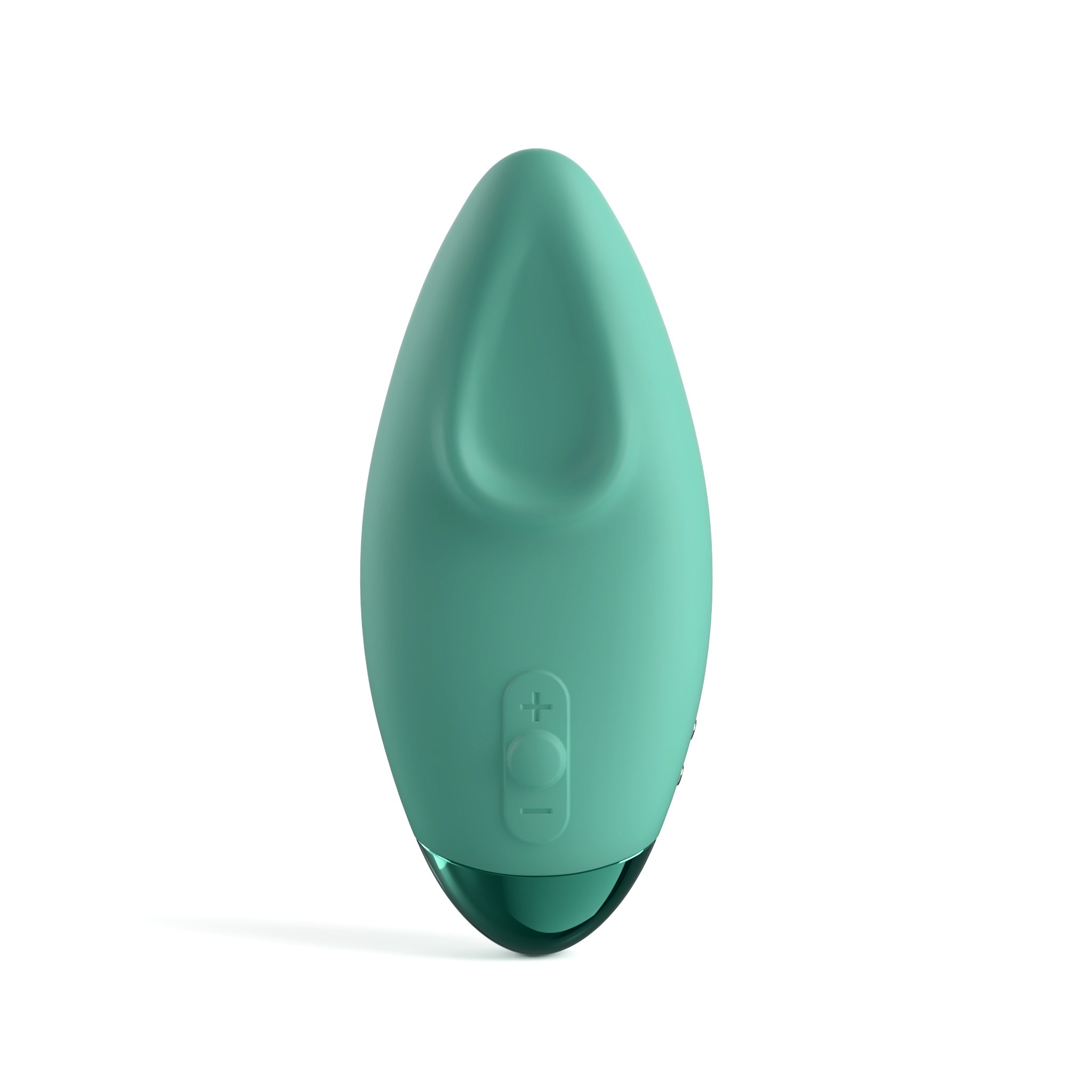 The Form 3® Pro by JIMMYJANE® is a teal silicone lay-on vibrator with surface controls, designed for clitoral stimulation and fully waterproof for versatile use.