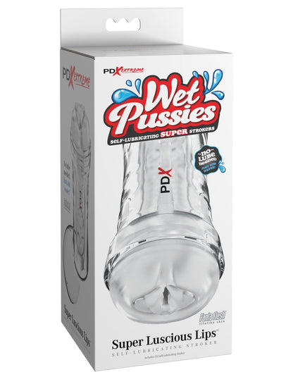 Wet Pussies Super Luscious Lips Self-Lubricating Stroker - Frosted