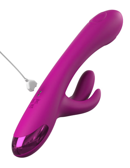 JIMMYJANE Touch-Me Pro rabbit vibrator in purple with ergonomic design and charging cable included