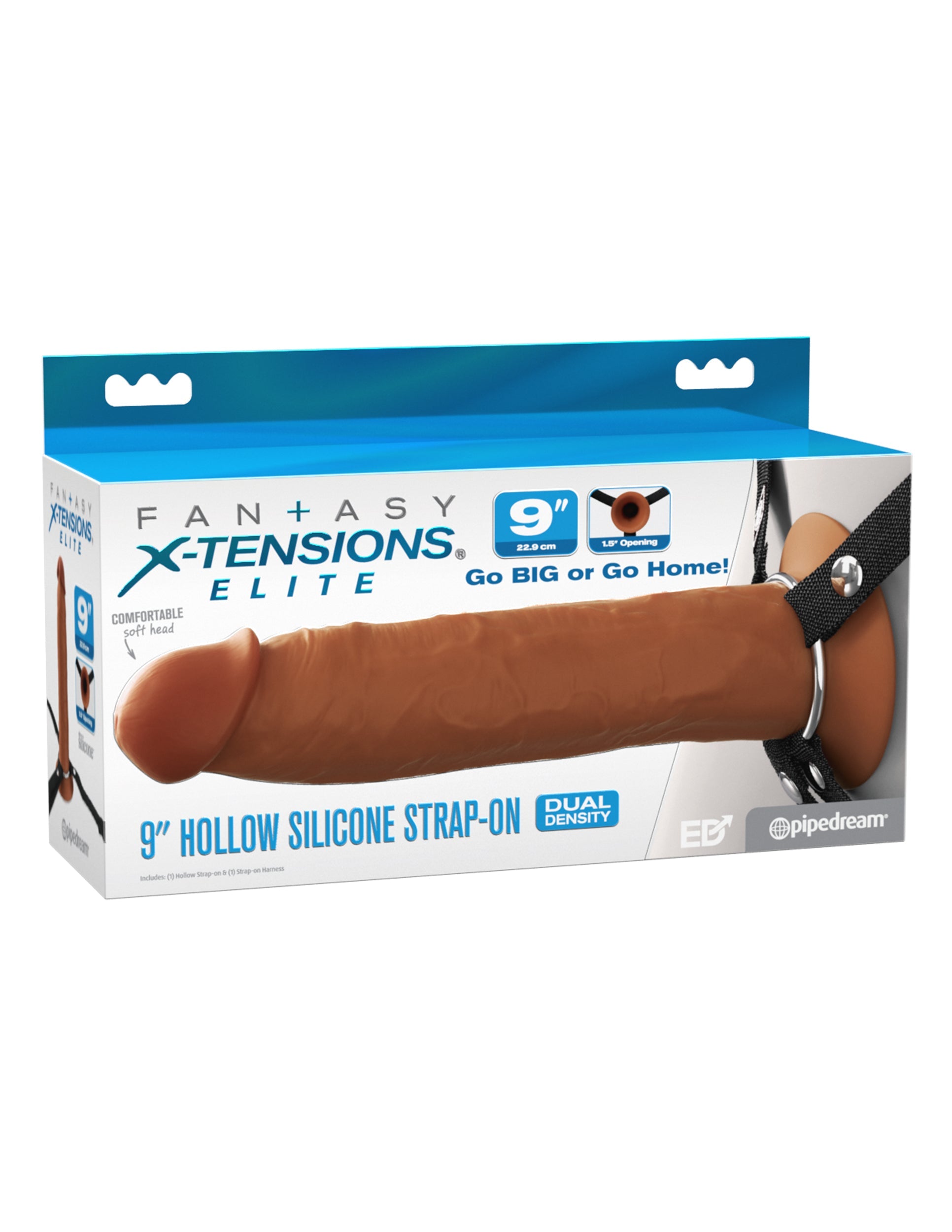 9" Hollow Silicone Strap-On