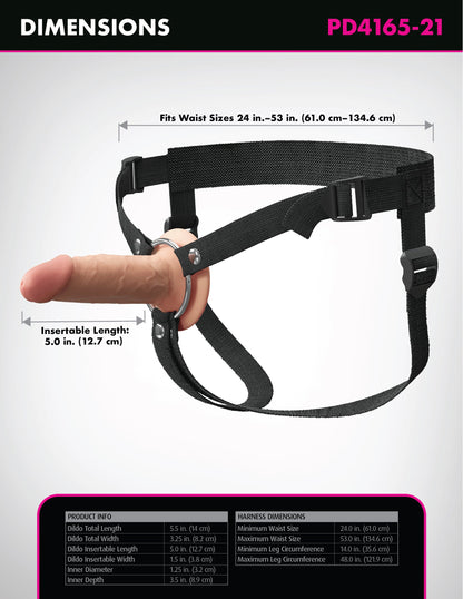 5" Hollow Silicone Strap-On
