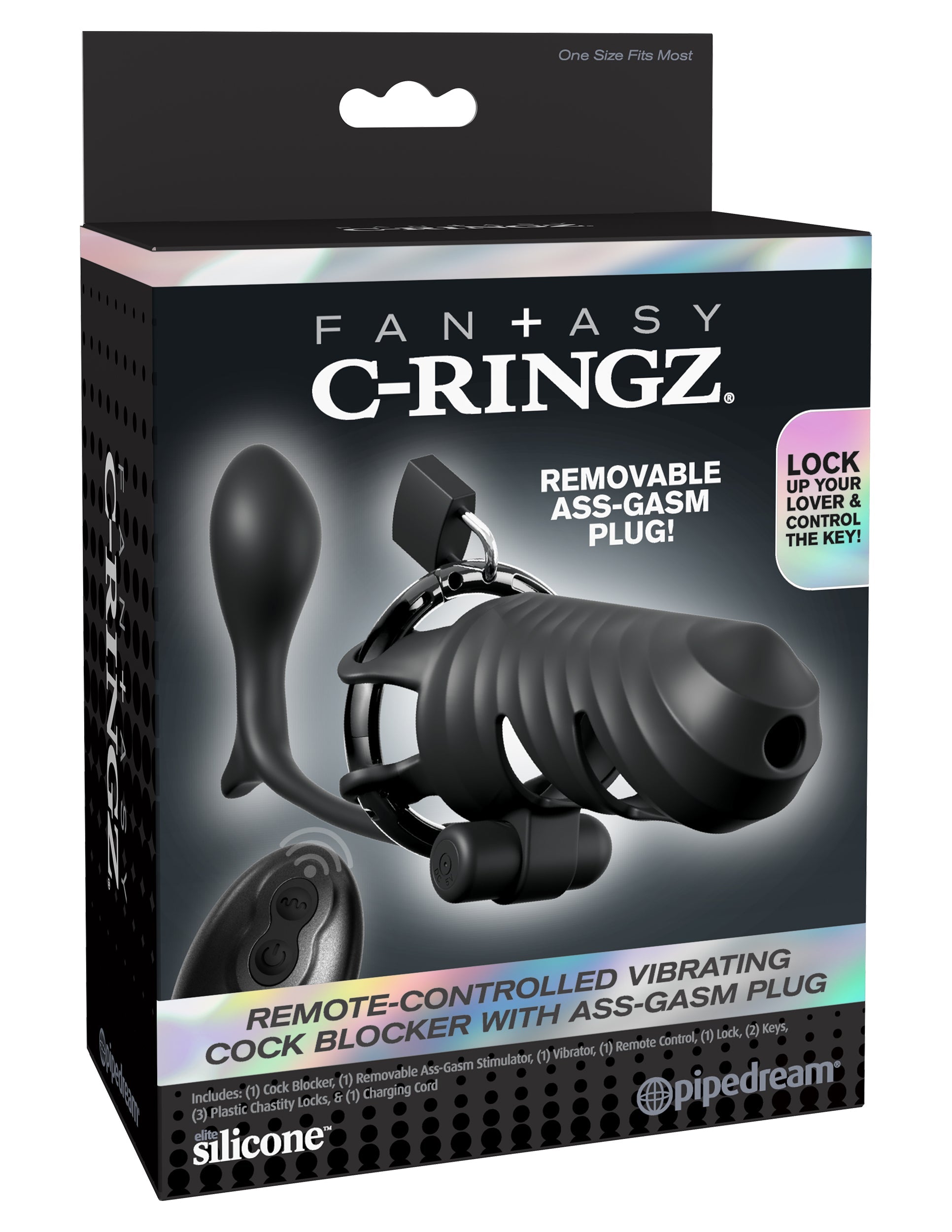 Remote-Controlled Vibrating Cock Blocker with Ass-Gasm Plug