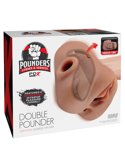 Double Pounder Vibrating Squeeze Stroker