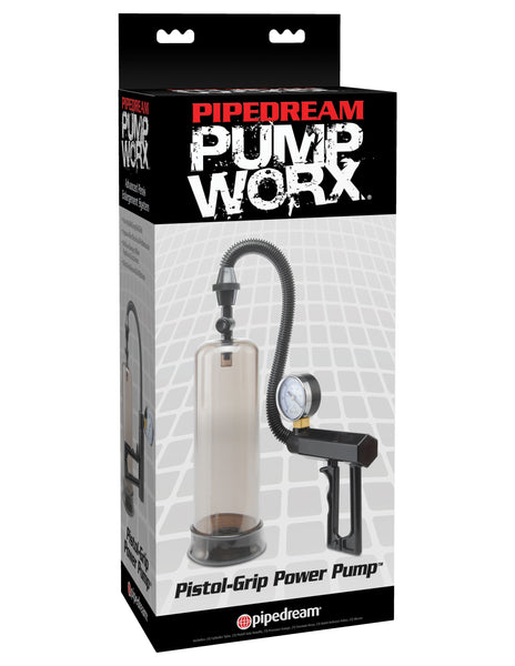 Pump Worx Pistol Grip Power Pump Clear Black Pipedream