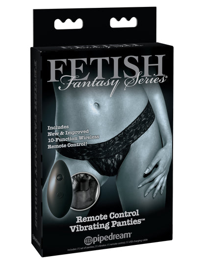 Fetish Fantasy Series Limited Edition Remote Control Vibrating Panties - Black Pipedream Products Fetish Fantasy Series Limited Edition Remote Control Vibrating Panties - Black Pipedream Products