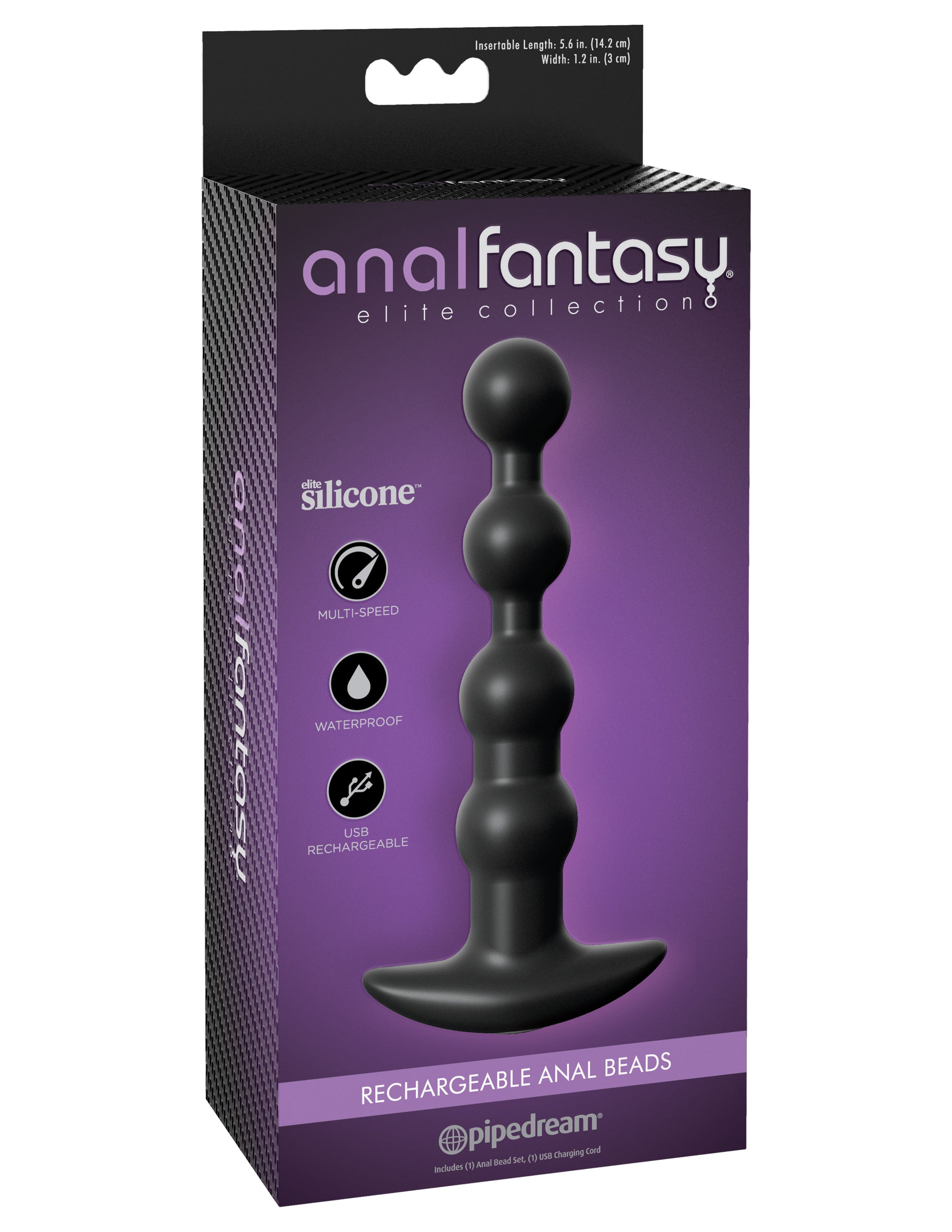 1932px x 2500px - Anal Fantasy Elite Rechargeable Anal Beads - Black â€“ Pipedream Products